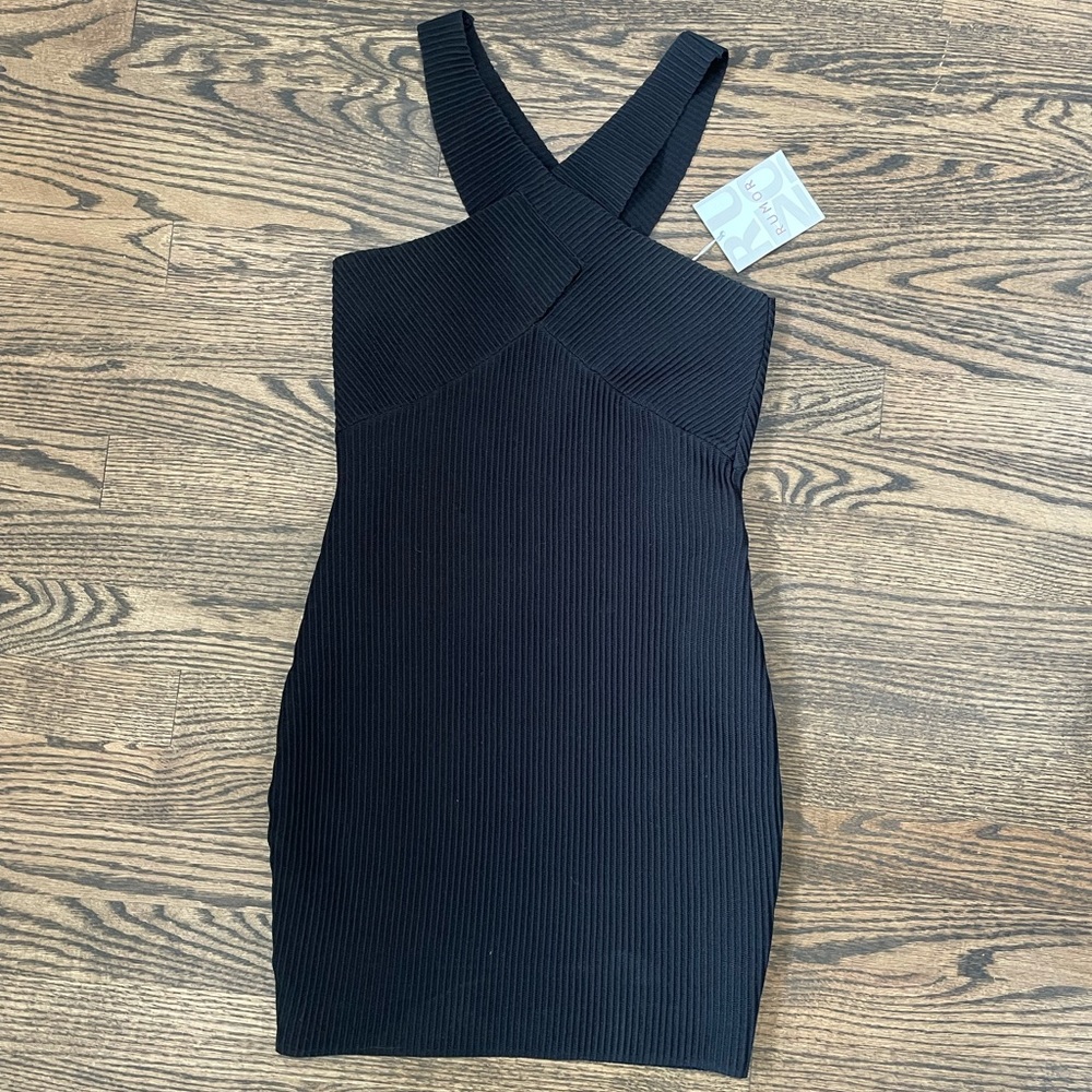 RUMOR BLACK WIGGLE DRESS‎ NEW S M